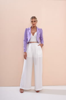 BLAZER CROPPED COM BOTÕES LAVANDA